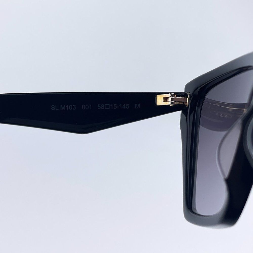 🔥 Saint Laurent SLM103 001 Sunglasses Black Gray Gradient Cat Eye Women - Picture 9 of 13